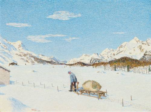 thunderstruck9:Gottardo Segantini (Swiss, 1882-1974), Rückkehr im Winter [Return in winter], 19