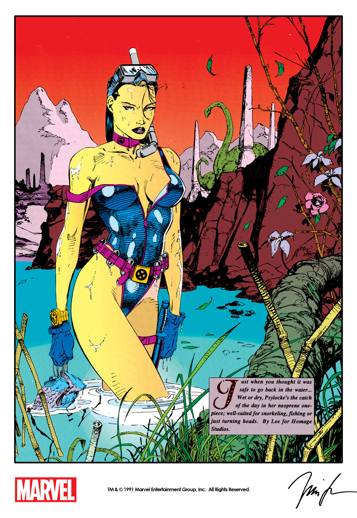 Psylocke by Jim Lee from Marvel Illustrated: The... - The Marvel Project