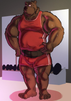 dogdazed:  Weightlifter bear you keep at