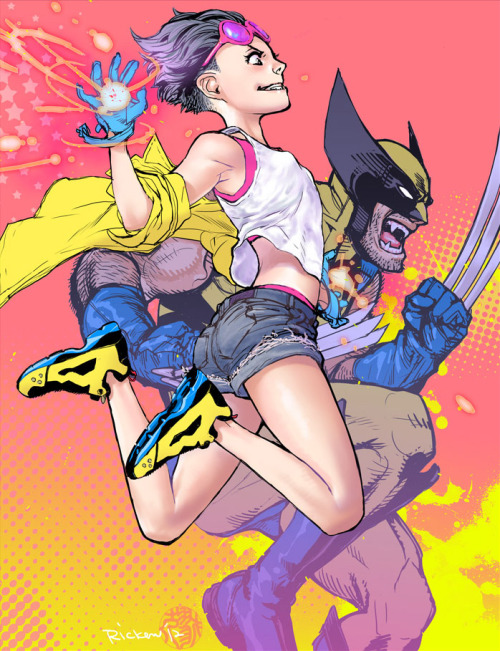 Jubilee and Wolverine by Ricken-Art