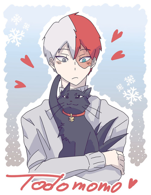 kannra21:  Since I already made Todoroki cat with Momo, I decided to do another version with Momo being the cat. I love cats, don’t judge me. (ﾉ≧ڡ≦)