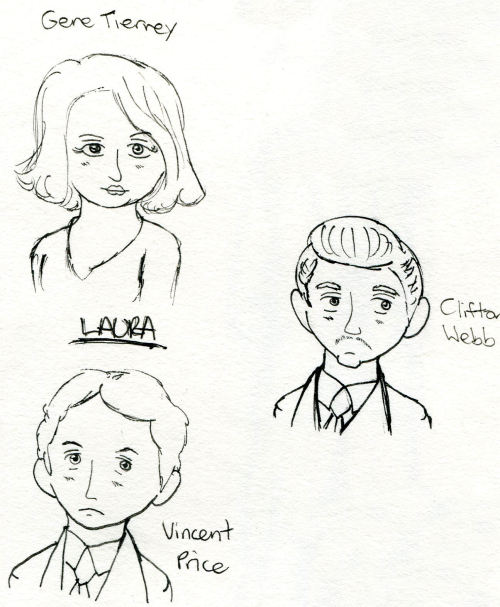 More serious actors, as requested!The cast of Laura (Gene Tierney, Clifton Webb, Vincent Price pre-a