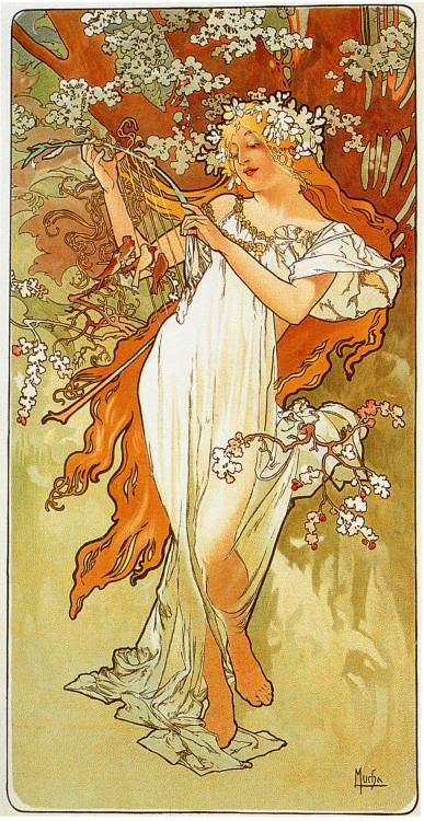 artist-mucha:  Spring, 1896, Alphonse MuchaMedium: