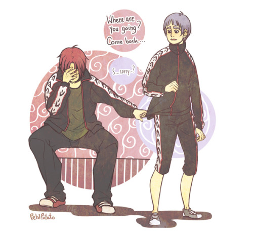 petitpotato:  Is it just me or does Rin always get upset with Nitori but ends up hanging around with him anyway? 