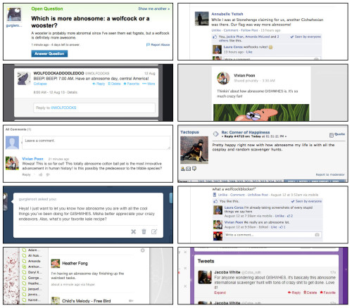 Item 63: Edit screencaps of 10 different instances of your team using the word, &ldquo;abnosome&rdqu