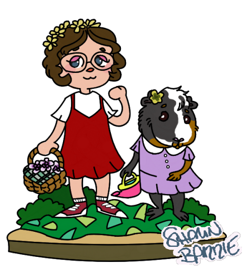 ephemeralprince:my best friend @spongeson and her guinea pig, willow, animal crossing style