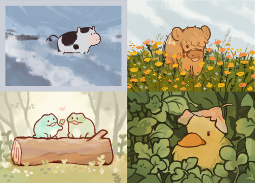 miyabau:animal friends! available as prints on my store (: