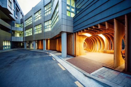 cjwho:Rest Hole in the University of Seoul, South Korea by UTAAThe first floor of the dormitory in University of Seoul w