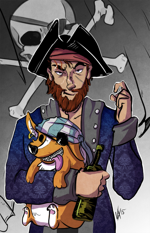 The Captain and his corgi 