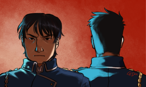 manwhore malewife solidarity(A pair of digital drawings of Roy Mustang and Maes Hughes from Fullmeta