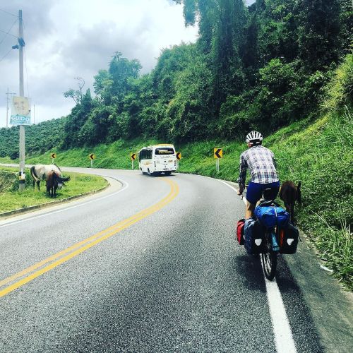 instabicycle:  Via @himi_hippo: Day5  Flesh horses and steel horses meet on the long climb  スタートからきっ
