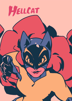 kateordie:  eiffelart:  my good friend and comics partner Kate is writing on Hellcat for friggin MARVEL!!! I am very proud of her so I drew this retro-y style Hellcat!   I love this Hellcat soooo much!!! I love MATT so much!!!