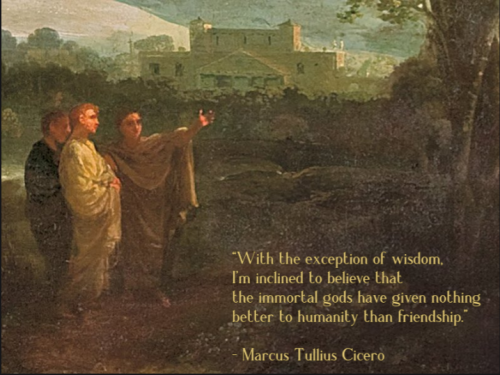 Cicero with his friend Atticus and brother Quintus, at his villa at Arpinum by Richard Wilson, circa