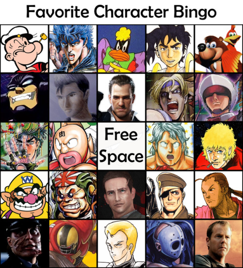 Saw people making these on Twitter and it looked like fun so I thought I’d give it a shot. If anybody can make a row out of these choices then you are not only one crazy funster, but a cool dude as well. #favorite character bingo #kinnikuman#F-Zero