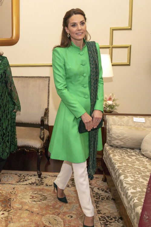 The Duchess of Cambridge  ||  coat by Catherine Walker, pants by Maheen Khan