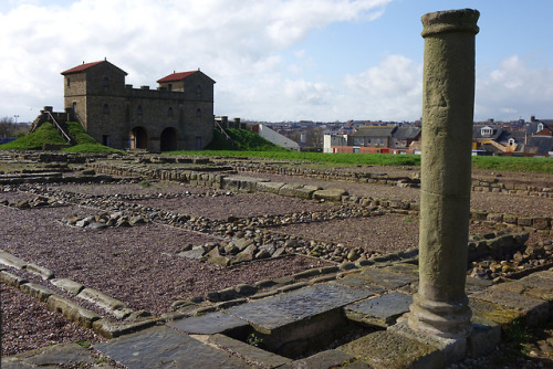 Arbeia Roman Fort, South Shields, Tyneside.Arbeia Roman fort includes a rebuilt Roman Gate House and