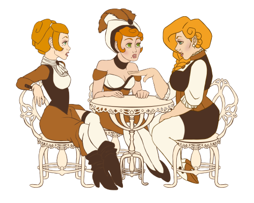 The Ptollen Sisters at High Tea. (with transparency, high rez view for preview) Well, waiting for th