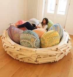 cubebreaker:  Available in four sizes, OGE Creative’s Giant Birdsnest bed fuses furniture and playground, making it the perfect hatching spot for new ideas. 