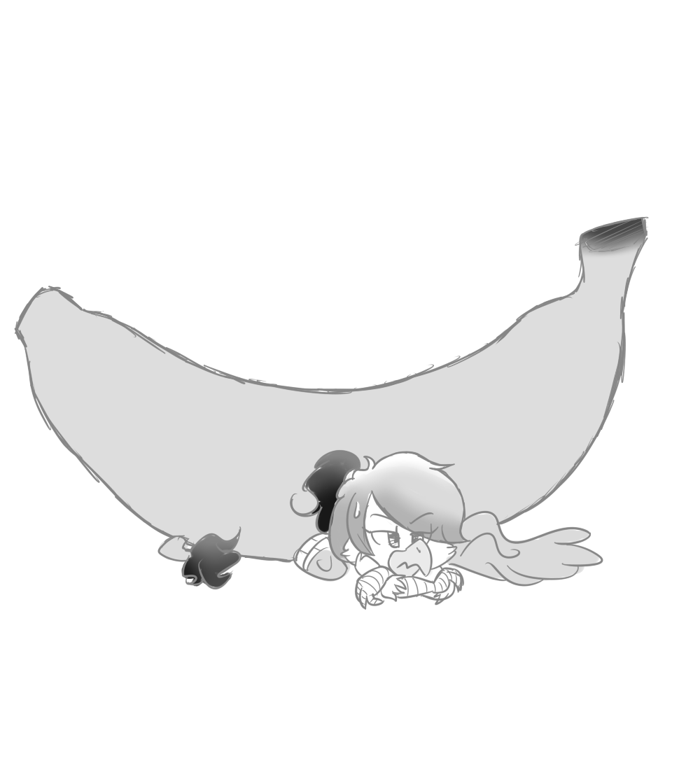 rainbowfeatherreplies:Help, it’s too big for me! Art by @stardrawsstuff Banana