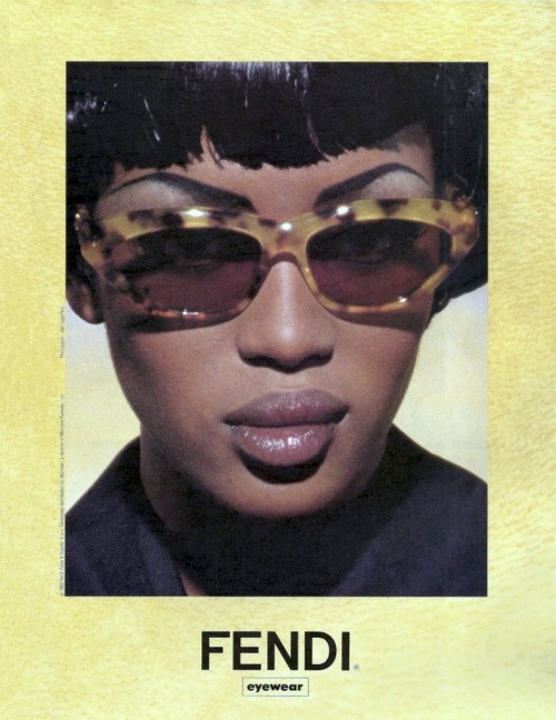 specsenvogue:Naomi Campbell by Karl Lagerfeld for Fendi Eyewear 1992