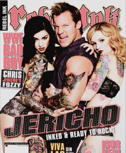 varsityxvixen:  .@WWE star &amp; @FOZZYROCK frontman @IAmJericho on the cover of the new Rebel Ink! In stores Tuesday! 