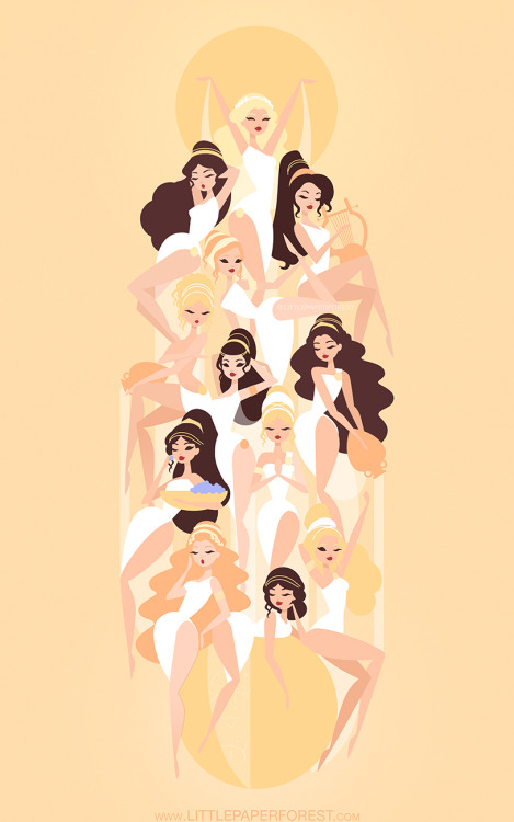 littlepaperforest: The 12 Greek Hôrai! The goddesses of each hour of the day. ♡ Keep