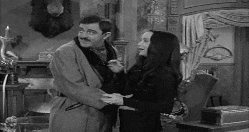 She completely derails him just by petting his face.  I love a man so obviously smitten with his wif