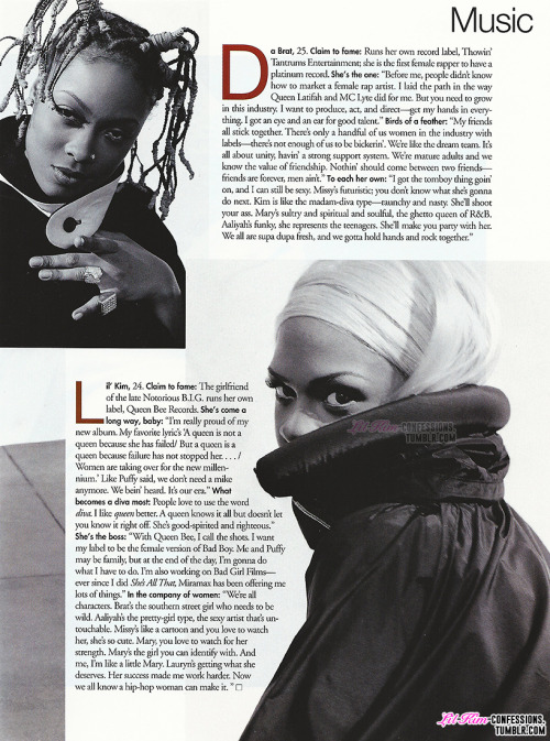 thabeehive-deactivated20160215:  lil’ kim, aaliyah, missy elliott, & da brat photographed by elfie semotan for the august 1999 issue of elle magazine. 