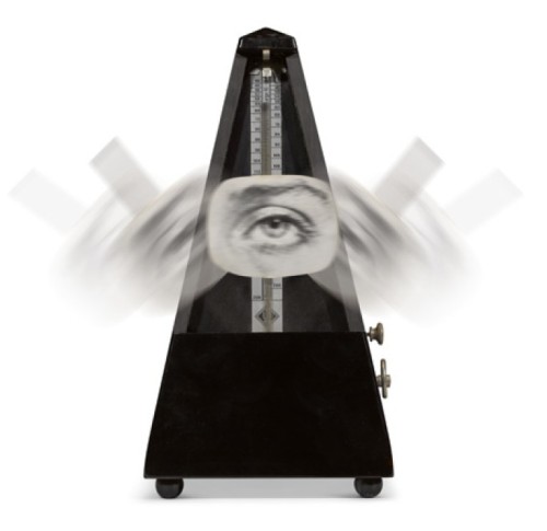 funeral:Man Ray, Object to Be DestroyedObject to Be Destroyed was originally created in 1923. The work consists of a metronome with a photograph of an eye attached to its swinging arm. After the piece was destroyed in 1957, later remakes in multiple