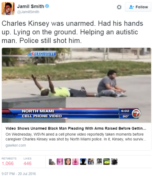 thingstolovefor:    Charles Kinsey: 5 Fast Facts You Need to Know  1. Kinsey Asked the Officers Not to Shoot Him Before 1 of the Officers Fired 3 Times  “When I went to the ground, I’m going to the ground just like this here with my hands up,” Kinsey