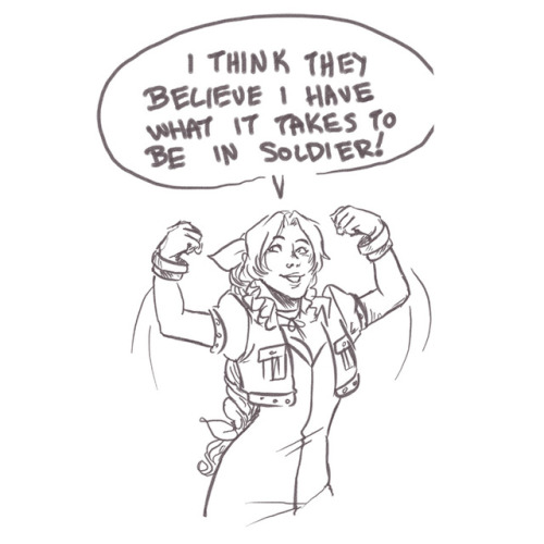 icarus-doodles:Aerith: SOLDIER, First Class!