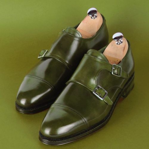 meermin:Some new Japanese Shell cordovan just in! Including this Olive green double monks, check all