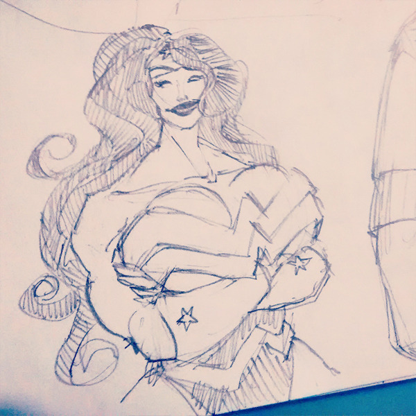 francoyovich:  I wanted to draw a very buff and curvy Wonder Woman