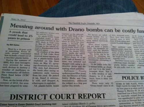 Haha back when we got arrested for blowing up mailboxes … facing 125 years
