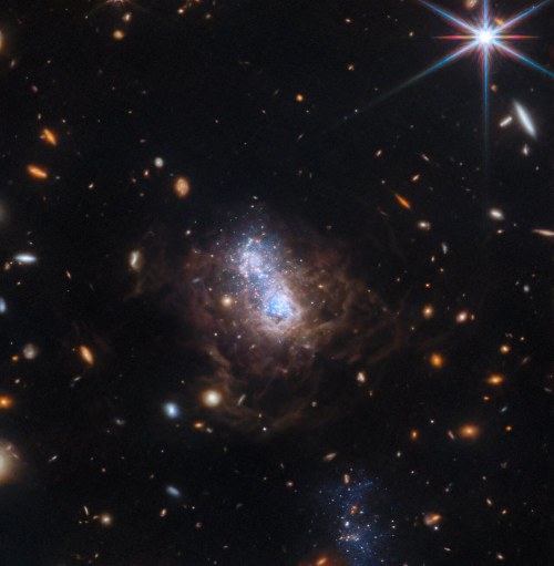 A Duo Of Starbursts In I Zwicky 18 By NASA's James Webb Space Telescope