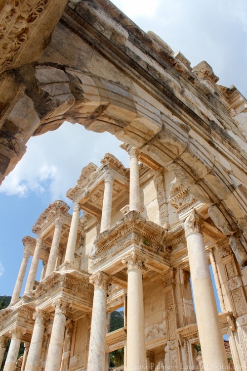 yeaverily: Library of Celsus in Ephesus, modern-day Turkey, built by the Ancient Romans, completed 1