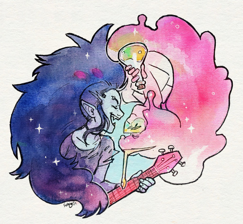 What time is it?Bubblegum and Marceline time!!✨You can also find this piece as a print AND sticker a