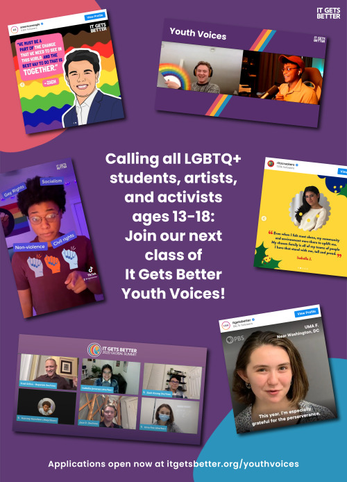 itgetsbetterproject: ️‍ Calling all LGBTQ+ students/activists/artists ages 13-18: applications a