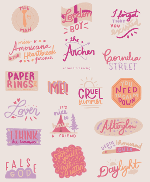 nomuchfordancing: lover - taylor swift -  ✨ download printable stickers ✨ - donate