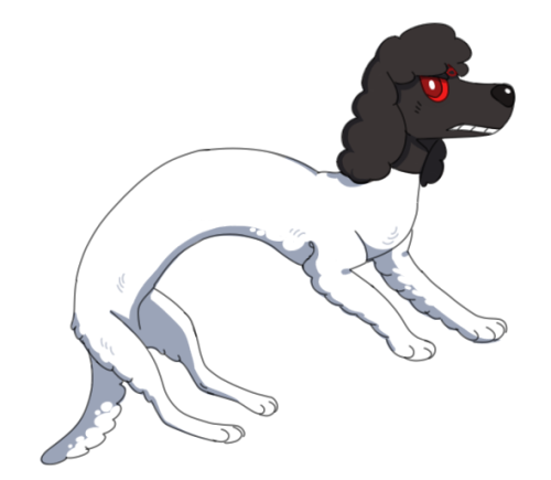 inugami as different dog breeds(corgi, poodle, borzoi, dachshund)