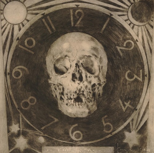 Memento Mori: Ruit Hora - Time is slipping away (c.1893-1896 / Etching) - Luigi Conconi