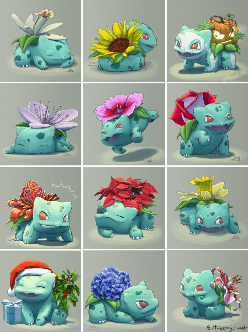 Porn Pics butt-berry:  The whole gang from 2016 butt-berry.tumblr.com/tagged/blooming-bulbasaur