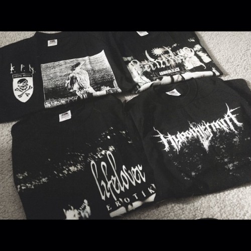 morticians-flame:  ¾ of my shirts came, and they sent me a free Gehenna shirt which was cool