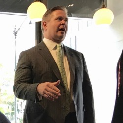 daddiesonthego:  Green Tie Daddy grabbing a coffee with his coworker.