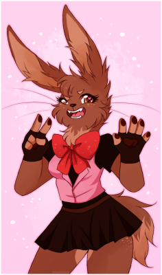 i had this wip in my files for months and i finally just finished coloring it  new and improved cabbit harumi with her new color scheme :33c