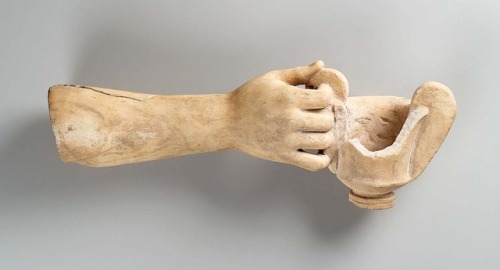 theancientwayoflife:~ Arm and hand holding a kantharos. Culture: Greek Period: Classical or Early He