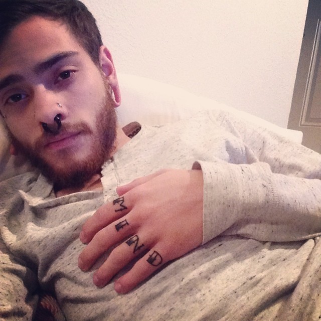 phillipdanielsemple:  I need to shave. #openmind #bodymodification #plugs #stretchedlobes