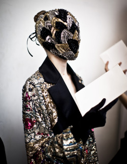 girlannachronism:   Maison Martin Margiela fall 2013 couture backstage 