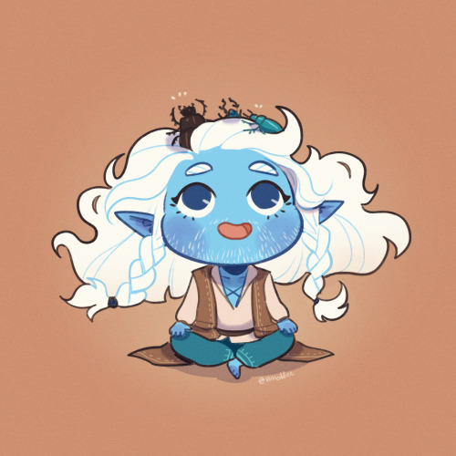 A tiny air genasi druid for Kalikuks