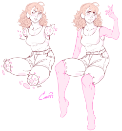 cheripi:  Overwatch OC stuff (she still doesn’t have a name OTL)  She can create limbs using “hard light” tech that she developed herself.  It saves time having to bother with prosthetic and always ensures you have cute knee-highs  